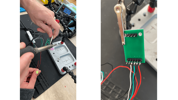 on the left is our first team solder and the right is the finished look